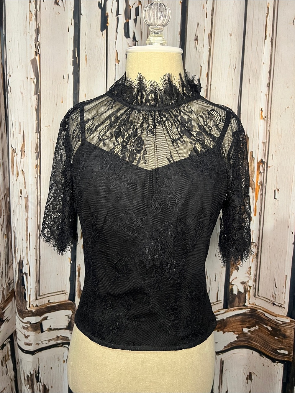 GOTHIC Black LACE High-Neck Women’s Top